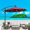 10 ft Outdoor Solar Powered LED Lighted Patio Umbrella Waterproof