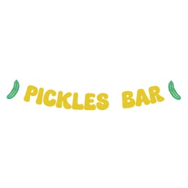 Adachffy Funny Pickles Bar Banner - Gold Glitter Garland for Bachelorette Party Decorations, Birthday Party, Bridal Shower, Engagement, Wedding Party Decorations, Amusing Pickle Party Decorations, Favors and Supplies