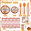HOWAF Thanksgiving Dinnerware Set, Fall Maple Leaves Disposable Tableware Set