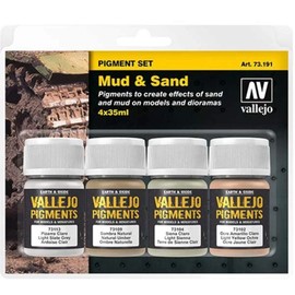 Vallejo 073191 Pigment-Set Schlamm und Sand, 35 ml (4er Pack), braun
