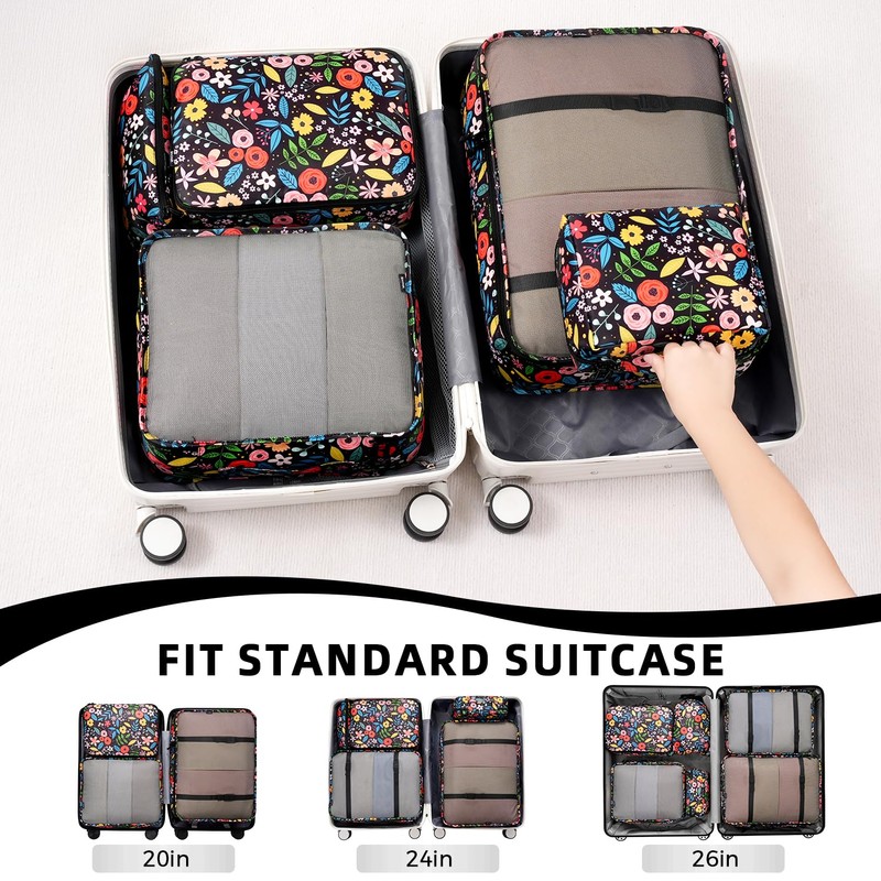 BAGAIL 8 Set Packing Cubes Luggage Packing Organizers for Travel