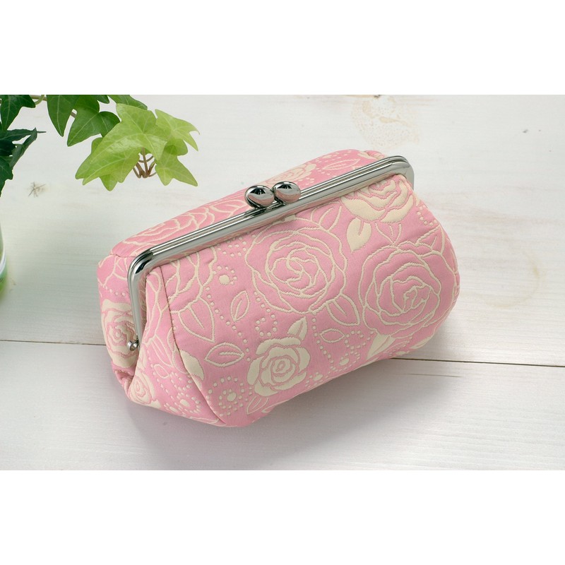 Gamapuchi Pouch, Cosmetic Pouch, Cosmetics Pouch, 06-pink x light beige