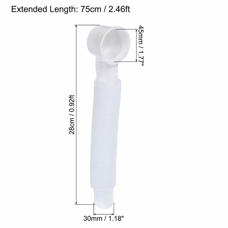 MECCANIXITY Bathtub Drain Pipe Expandable Adjustable Drain 28cm Tubing Flexible