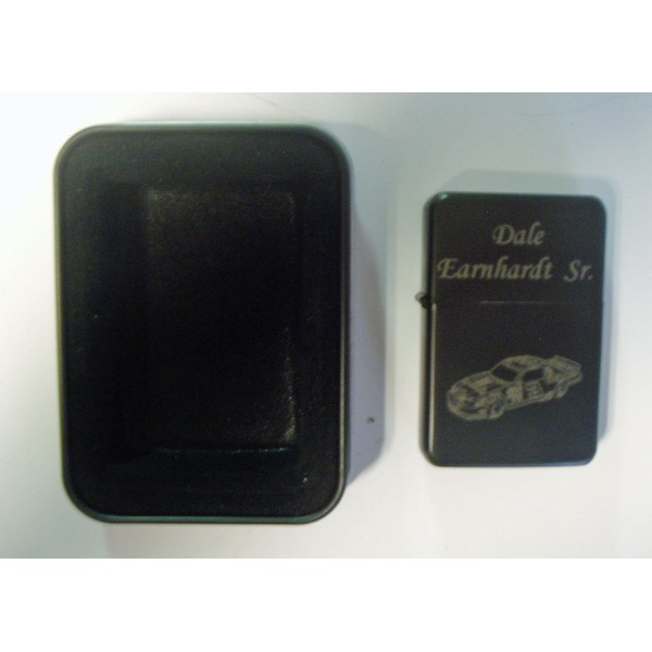 Dale Earnhardt Sr #3 car Engraved Black Plated Brass Refillable Lighter in Black tin case