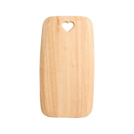 T&G 10881 Colonial Home Rectangular Chopping Board with Heart Cut-Out in Hevea, Medium, 35 x 19 x 1.5 cm, Brown