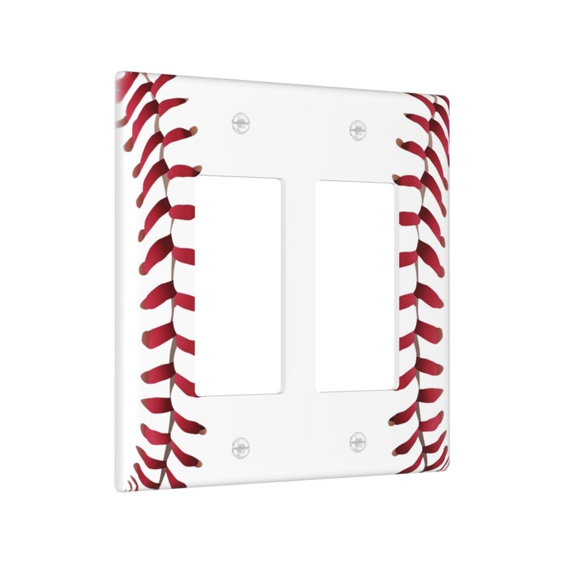 Spshian Outlet Covers Baseball Sports Cool Red White 2 Gang