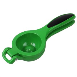 Heavy-Duty Enamel Coated Steel Lime Squeezer with Grip Handle in Vibrant Green by Home Basics | Quick and Easy Citrus Juice Extraction with Built-In Strainer for No-Mess Operation