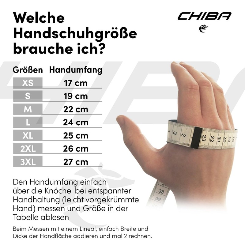 Chiba Men's Gel Premium Gloves, Black, X-Large