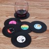 homEdge Vinyl Record Coasters, 6 Pieces of Retro Style Vinyl
