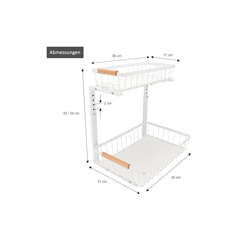Kitchen Cabinet Organiser Size XL - White - Kitchen Organiser
