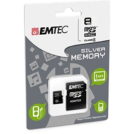 EMTEC 8 GB Class 4 Mini Jumbo Super MicroSDHC Memory Card with Adapter