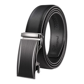 Lavemi Men's Real Leather Ratchet Dress Casual Belt, Cut to Exact Fit,Elegant Gift Box(36-23003 Black 44")