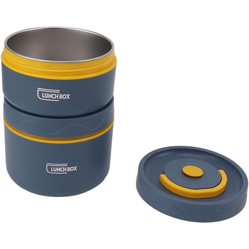 Juego de Contenedores Almuerzo Aislados, Fiambrera Bento Apilable Portátil