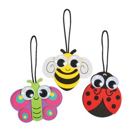 Fun Express Spring Big Eye Bug Ornament Craft Kit - Makes 12 - Craft Kits - VBS Vacation Bible School Supplies/Decor