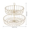 2 Tier Fruit Basket Iron Round Golden Nordic Household Snack
