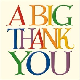 Woodmansterne Thank You Card - Emma Bridgewater Design - A Big Thank You - Colourful Text - Eco-Friendly and Recyclable