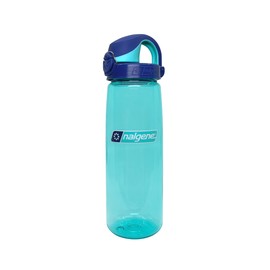Nalgene Sustain Tritan BPA-Free On The Fly Water Bottle Made with Material Derived from 50% Plastic Waste, 24 OZ, Blue with Aqua