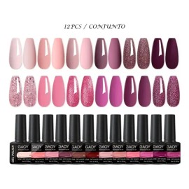 12pc 5ml Crystal Cat Eye Magnetic Gel Nail Polish, Glitter Shiny Transparent Light Pink Gel Nail Polish Soak Off Uv Led Uv Gel Varnish Nail Art Design