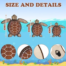 Bucherry 3 Sizes Wooden Sea Turtle Wall Decor Turtle Wall Art Beach Theme Art Decorations Vintage Coastal Ornaments for Pool Home Lake House Bathroom Garden Indoor Outdoor(Brown)