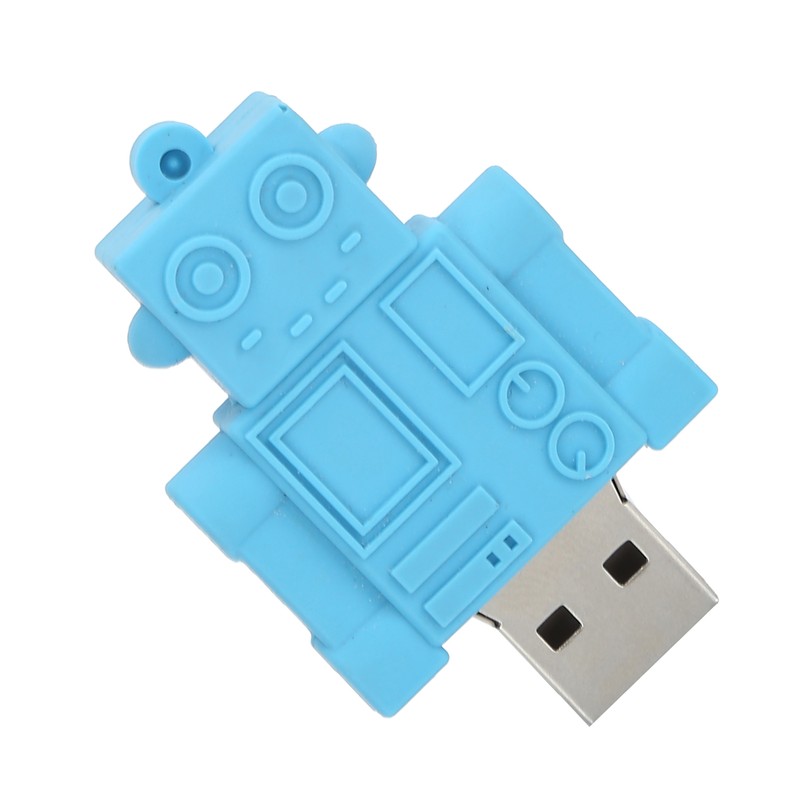 Cartoon U Disk Blue Robot Appearance High Speed Bulk Storage