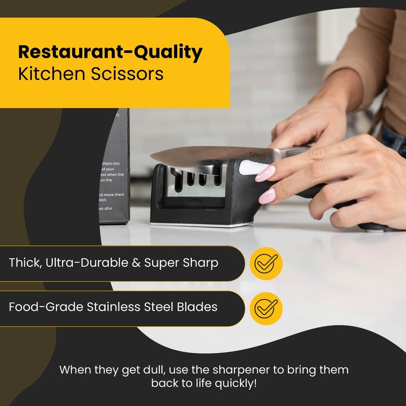 Heavy Duty Kitchen Shears with Knife and Scissor Sharpener Tool