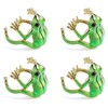 HJZHI 4-Piece Tree Frog Ring Set, Adjustable Children's Rings Jewellery,