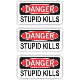 Unbranded/Generic 3x STUPID KILLS Hard Hat Stickers | Motorcycle Helmet Decals | Funny Toolbox