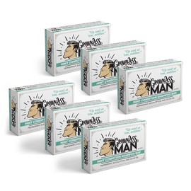 Grown Ass Man Co. - Solid Shampoo Bar Rich Lather 3 in 1: Hair, Beard & Body Wash - Plastic Free & Eco-Friendly, Natural & Organic Clean for All Hair Types, 4oz Bar (Mint Condition, 6-Pack)