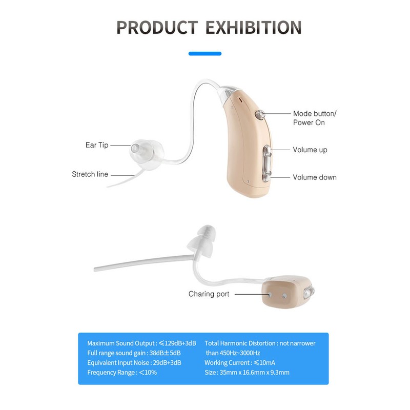 1pcs Mini Small Invisible Rechargeable Hearing Device Noise Reduction Sound
