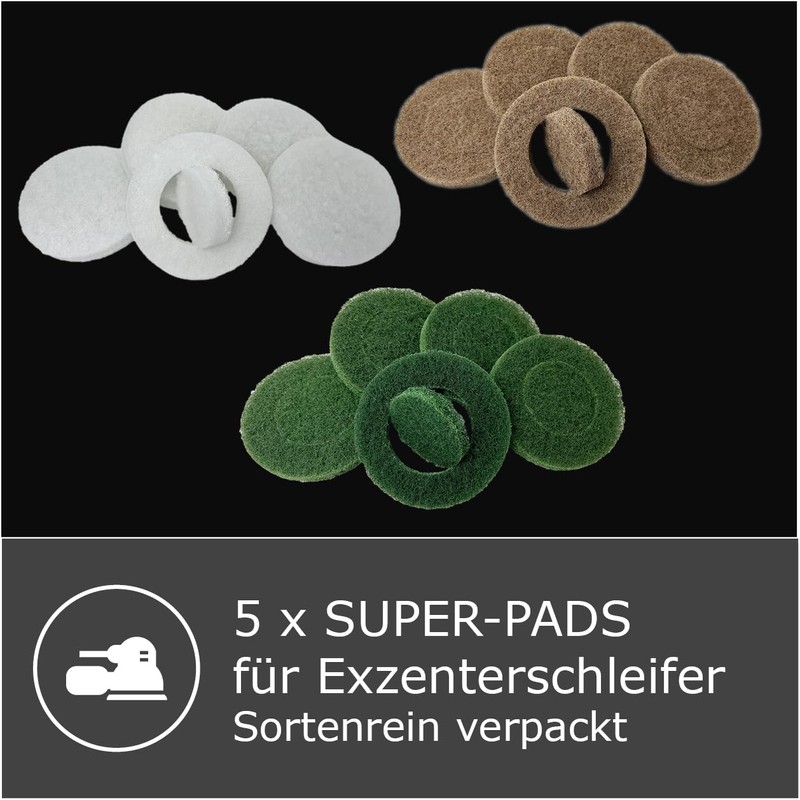 OLI-NATURA Super Pads for Random Orbital Sanders (Pack of 5)