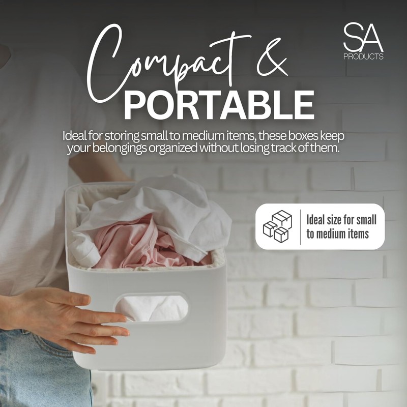 SA Products 6 Pack Plastic Storage Boxes Colourful Storage Baskets