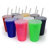 Rolling Sands 22 oz Reusable Plastic Cups with Lids, 10