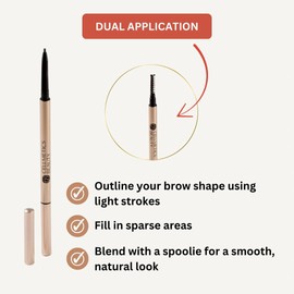 Cellmetics Ultra-Slim Precision Eyebrow Pencil for Mature Women (Warm Brown (2)) Waterproof Brow Pencil with Hair Like Strokes | Long-Lasting Eyebrow Makeup | Great for Thinning, Sparse & Uneven Brows