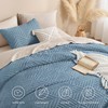 Andency Greyish Blue Oversized King Comforter 128''x120'', 3 Pieces Soft