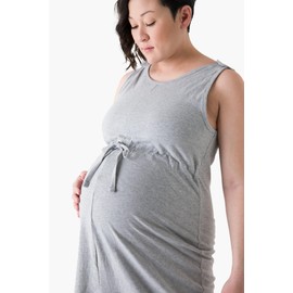 MONICA + ANDY Women's Organic Luxe Maternity Labor Gown, Heather Grey, M/L