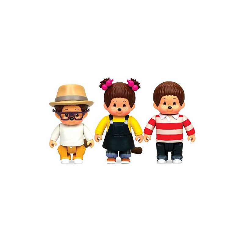 Rocco Giocattoli 81504 Monchhichi Willow, Kauri & Hanae, Multi-Colour