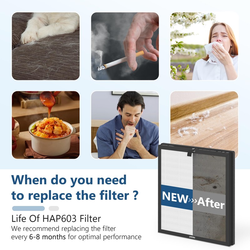 4 Pack HAP603 Replacement Filter Compatible with ECOSELF HAP603 /