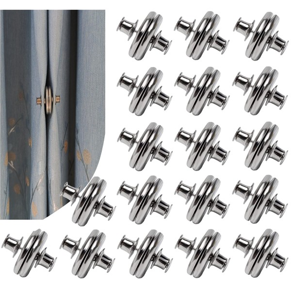 18 Pairs Curtain Magnets Closure, Magnetic Curtain Clips for Indoor