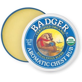 Badger Aromatic Chest Rub, 100% Organic Vaporub, 75 oz Tin
