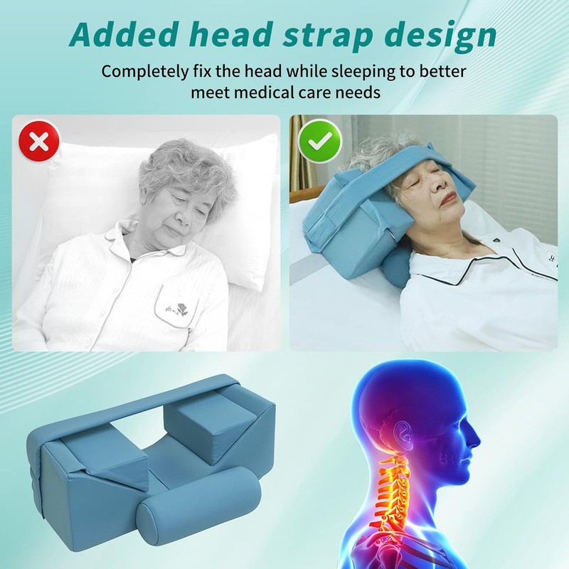Neck Stabilizer Head Positioning Pillow for Bedridden Patients and Elderly