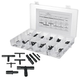 113 Item T-Hose Set, Drip Hose Connector, T-shaped Hose Connector, T Connection Hose Connector, Car Hose Connector, Caps, Plugs, Barbs, Connectors for Drip Irrigation Systems