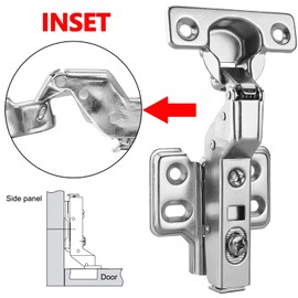 Luokim 2-Pack 26mm Small Cup Inset Soft Close Cabinet Hinges – Concealed Cabinet Hinges with Nickel Finish, Screws and Manual Included, Ideal for Thin Doors