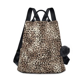 ALAZA Leopard Print Cheetah Animal Backpack Purse for Women Anti Theft Fashion Back Pack Shoulder Bag