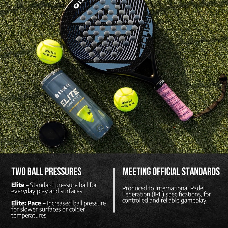 Raquex Elite Padel Balls – 6 Ball Twin Pack. Two