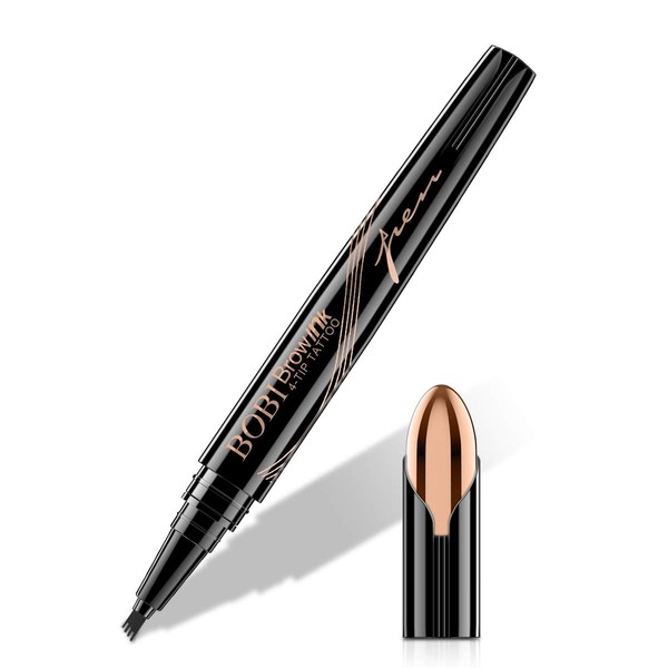 Eyebrow Pencil - Tattoo Eyebrow Pen with Fork Tip Long-lasting Waterproof Microblading Eyebrow Pen and Smudgeproof Brow Pen for Naturally Defined Eyebrows(Dark Brown）