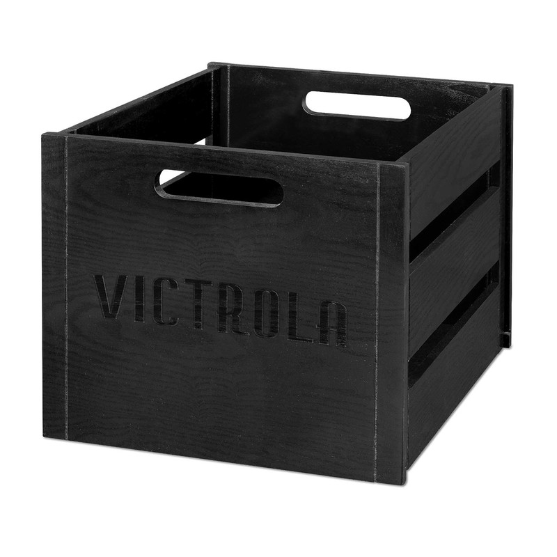 Victrola Wooden Record Crate – Tabletop Vinyl Album Holder, No-Tool