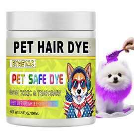 Eyaeyao Vibrant Dog Hair Dye - 3.5 fl oz (100ml) - Purple Dog Fur Dye, Safe & Non-Toxic, Temporary - Pet Dye Perfect for Pet Creative Grooming & Styling Your Pup! (Purple, 3.5 Fl Oz)