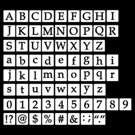 AIEX 70pcs Stencils,1 Inch Reusable Plastic Stencils for Painting on Wood Letter Number Stencils Alphabet Stencils for Wall Art Drawing Craft DIY Writing