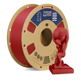 OVERTURE PLA Plus (PLA+) Filament 1.75mm PLA Professional Toughness Enhanced PLA Roll, Cardboard Spool, Premium PLA 1kg(2.2lbs), Dimensional Accuracy Probability +/- 0.02mm (Fresh Red)