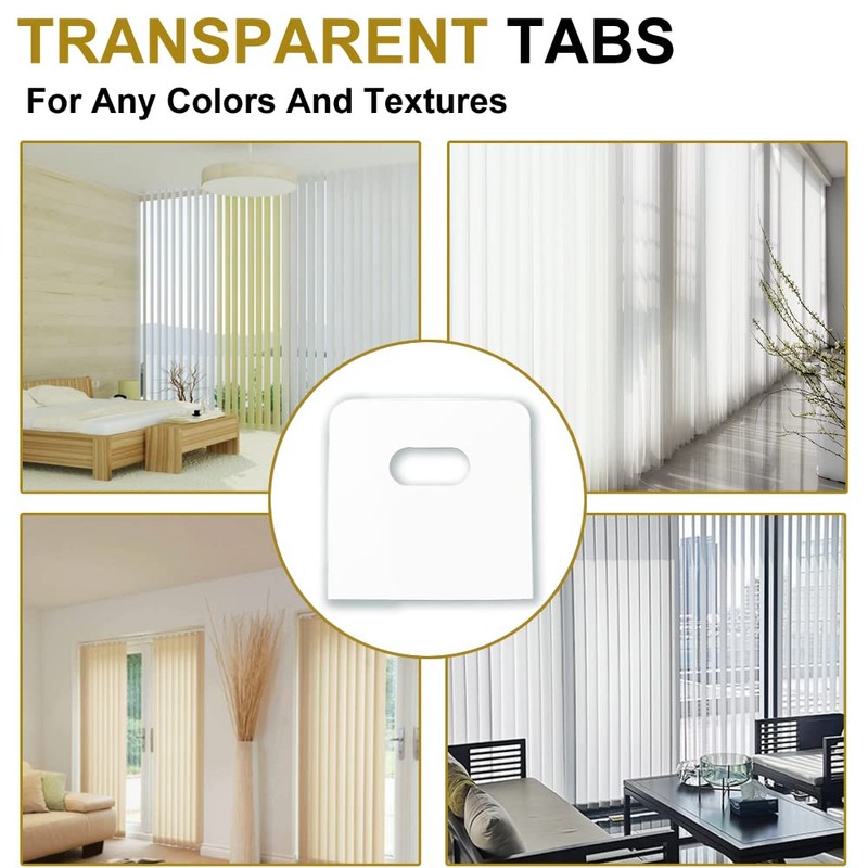25 Sets (50 Pieces) of Clear Vertical Blind Repair Tabs/Blind